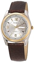 Armitron Men's Round Two-Tone Brown Leather Dress Watch #201925GYBN