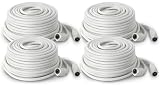 4 Pack of 60' Security Camera Extension Wire 4 PIN DIN Female to Male Video/Power Cable (CVW62)