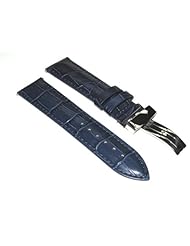 20mm Leather Strap Band Deployment Tag Heuer Watch Blue