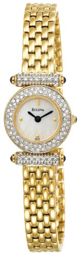 Bulova Womens 98L124 Swarovski Crystal Accented Mother of Pearl Watch