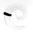 Clear Glass Spiral Plug - 0g - Sold as a Pair