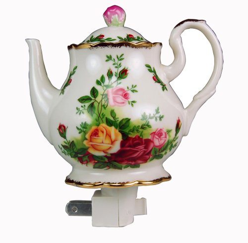Royal Albert Old Cournty Roses Teapot Nightlight