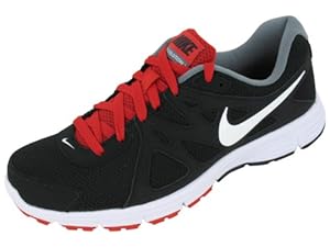 Nike Men's NIKE REVOLUTION 2 RUNNING SHOES 7.5 Men US (BLACK/WHITE/VARSITY RED/CL GRY)