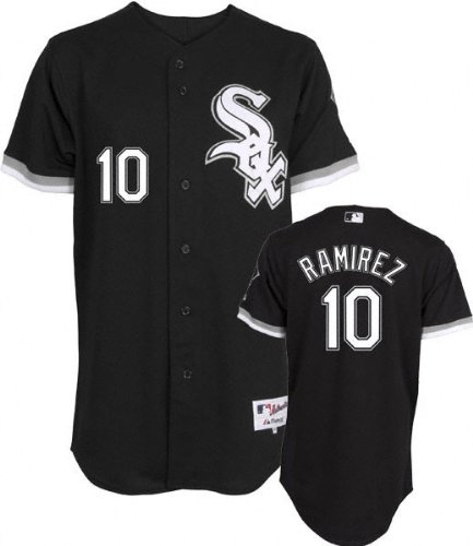 MLB Men's Chicago White Sox Alexei Ramirez Six Button Authentic Alternate Jersey (Black, 40/Medium)