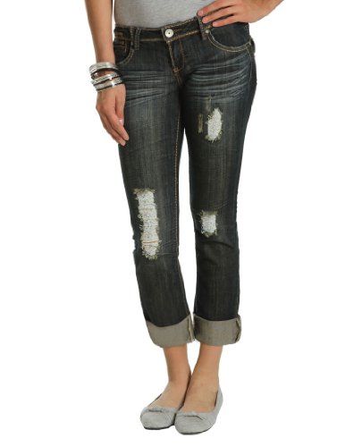 Wet Seal Destroyed Roll Cuff Jean Wet Seal Destroyed Roll Cuff Jean