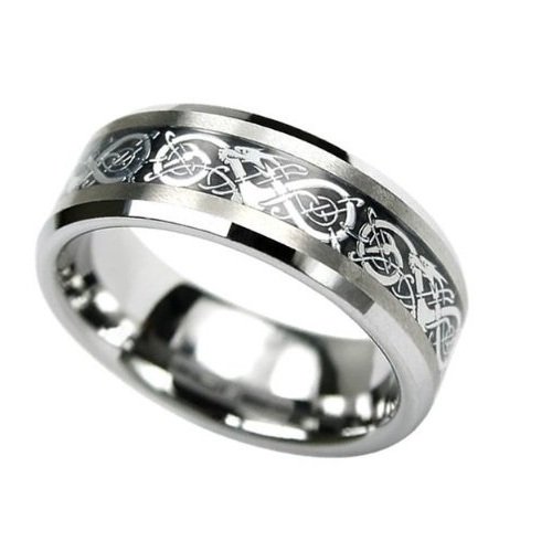 Cheap Tungsten Carbide Flat Comfort Fit Men Celtic Dragon Black Inlay 8mm Wedding Ring Band Cheap Tungsten Carbide Flat Comfort Fit Men Celtic Dragon Black Inlay 8mm Wedding Ring Band