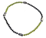 416MbQhKD7L. SL160  Anklet   A85   Stretch   Swarovski (tm) Crystal and Fire Polished Glass Beads ~ Jet & Olivine (Black and Olive Green)