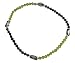 Anklet - A85 - Stretch - Swarovski (tm) Crystal and Fire Polished Glass Beads ~ Jet & Olivine (Black and Olive Green)