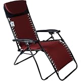 from Azuma Azuma Zero Gravity Padded Garden Relaxer Lounge Lounger Chair In Dark Red