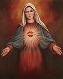 Mary's' Immaculate Heart by T.C. Chiu. Size 16.00 inches width by 17.78 inches height. High Quality Art Poster Print