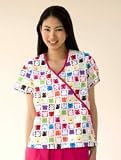 Pet Shop Veterinarian Dickies Mock Wrap Scrub Top Print (XS-2X). Perfect for Vet offices!