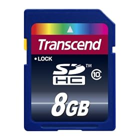Transcend 8 GB Class SDHC 10 Flash Memory Card TS8GSDHC10E by 