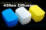 Janco Professional Omni-Bounce 3 Color White Blue Yellow Diffuser For The Canon 430EX II flash