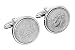 Worldcoincufflinks Cufflinks Rhodium plated 16th Wedding Anniversary Cufflinks for Men 2004 Coins
