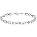 Bamoer Luxury Rose White Gold Bracelet Sparkling Clear Cubic Zirconia CZ Crystal Women Girls Charm Bangle