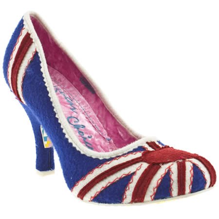 Irregular Choice Cortesan Union Jack - 4 Uk - Navy & Red - Fabric