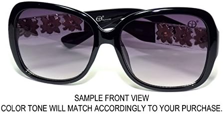 #GB48-S1 Golden Bridge Eyewear ® Floral Rhinestones Women's Sunglasses - Plastic