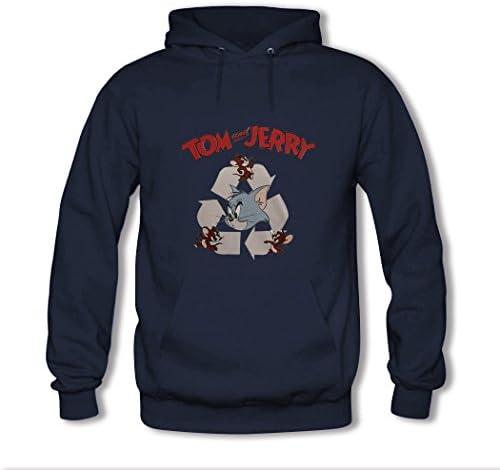 Weishi Comfortable custom printing Tom and Jerry 2 Women's Classic Hoodie Sweatshirt Small Navy