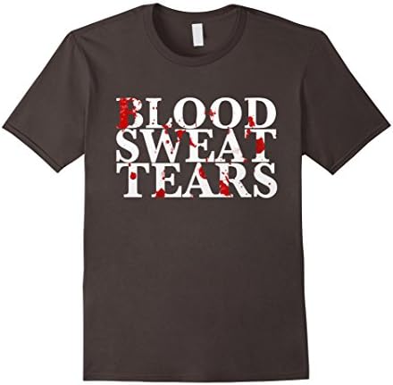 Men's Blood Sweat and Tears Motivation Graphic shirt 3XL Asphalt