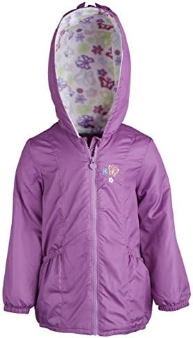 London Fog Baby Girls Lightweight Hooded Spring Windbreaker Jacket - Lilac (24 Months)
