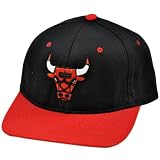 NBA Adidas Chicago Bulls Black Red White Flat Bill Snapback Hat Cap Licensed