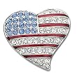 Swarovski Crystal Flag Heart Tack Pin