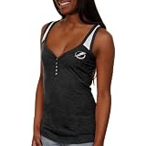 Antigua Tampa Bay Lightning Ladies Frisky Henley Tank Top - Black (Small)