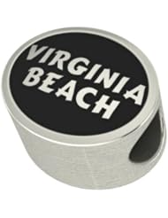 Virginia Beach Travel Bead Charm Fits Pandora Style Bracelets Including Chamilia, Troll and More. In Stock for Fast Shipping.