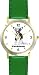Chihuahua (SC) Dog - WATCHBUDDY&reg; CLASSIC DELUXE TWO-TONE THEME WATCH - Arabic Numbers-Green Leather Strap-Children's Size-Small ( Boy's Size & Girl's Size )