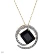 Necklace With 3.33ctw Precious Stones - Genuine Diamonds and Sapphire Made of Two tone Gold Length 18in