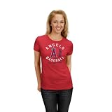 MLB Los Angeles Angels Of Anaheim Women's Short Sleeve Crew Neck Tee (Athletic Red, X-Large)