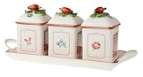 Charm Petite Fleur Jam Pots x3 With Tray