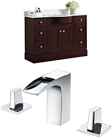 Jade Bath JB-8795 48" W x 22" D Birch Wood-Veneer Vanity Set with 8" o.c. CUPC Faucet, Coffee