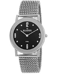 Skagen Black Dial Stainless Steel Expansion Bracelet Ladies Watch 39LSSB2