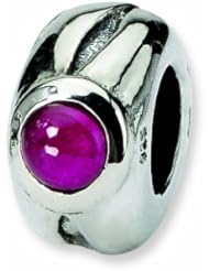 Sterling Silver Reflections Garnet Bead