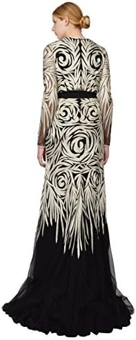 Naeem Khan Exquisite Plunging Neck Mermaid Formal Gown Dress