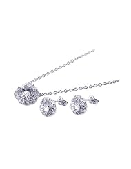 Nickel Free Sterling Silver Pendant & Earring Sets Antique Style CZ Set