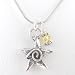 Double Sided Star Pendant with Swirl in Sterling Silver and a Yellow Swarovski Crystal Accent on a 16" Rhodium and Sterling Snake Chain, #8309 image 1