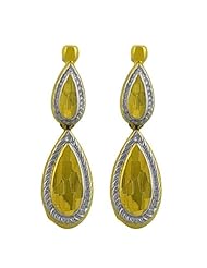 14k Two-Tone Gold Ribbed Edge Graduated Teardrop Earrings