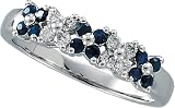 Genuine Blue Sapphire Flower Ring