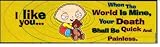 Family Guy (Stewie) I like you... decal bumper sticker