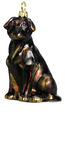 Joy to the World Collectibles European Blown Glass Pet Ornament Chocolate Lab Joy to the World Collectibles European Blown Glass Pet Ornament Chocolate Lab