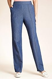 Classic Collection Straight Leg Pull On Denim Jeans