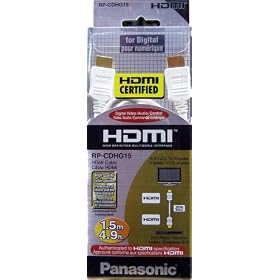 Panasonic RP-CDHG15 High Speed HDMI Cable - 4.9ft (White) by Panasonic