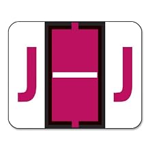 Smead Color-Coded Alphabetic Label, J Roll, Red, 1 Roll (67080)