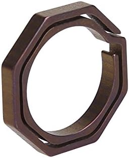 Mojoyce Titanium TC4 Ti Key Chain Octagon Key Ring Keychain CNC Size 20mm (bronze)