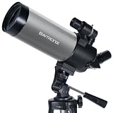 Silver Baytronix AstroVenture 90mm Portable Refractor Telescope