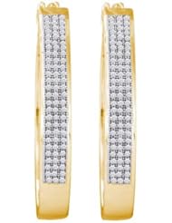 10KT Yellow Gold 0.50 CTW Diamond Micro Pave Hoops