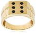 10k Yellow Gold Men's Black Diamond Lucky #6 Dice Ring (1/4 cttw)