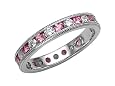 1.45 cttw Genuine Pink Sapphire Eternity Band by Karina B(tm) - Platinum